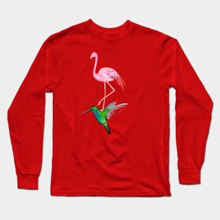 The Hummingbird And The Flamingo Long Sleeve T-Shirt